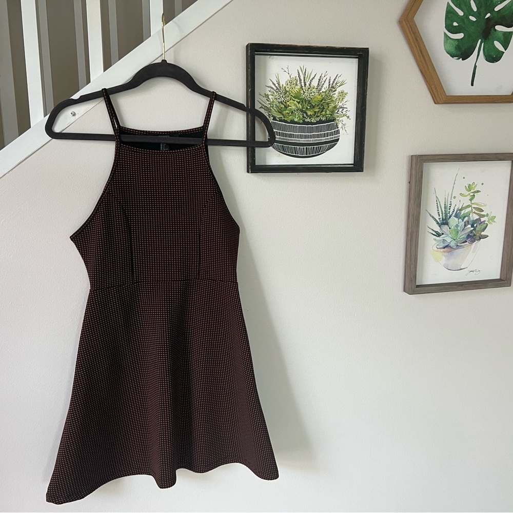 Black + Orange skater dress